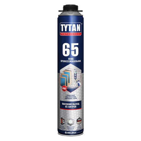 TYTAN PROFESSIONAL 65 GUN Пена монтажная пистолетная 65л, летняя, 750мл (12)