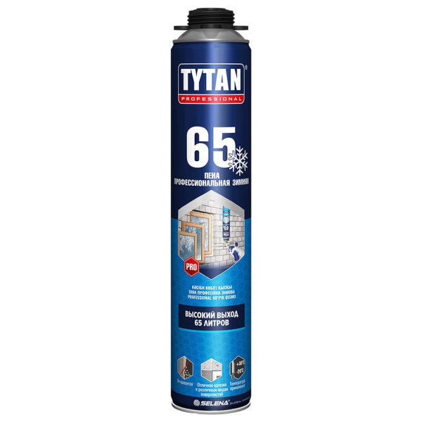 TYTAN PROFESSIONAL 65 Winter GUN пена монтажная пистолетная 65л, зимняя -20С, 750мл (12)