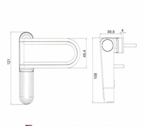 ASTEX Петля дверная ПВХ 120 кг аналог Roto H-22 серо-коричневый 8019