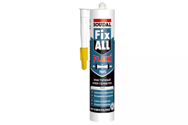 SOUDAL FIX-ALL FLEXI клей-герметик универсальный (МС-полимер), серый, 290мл (12)